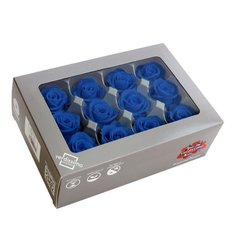 Blue Preserved Mini Roses, 12pcs